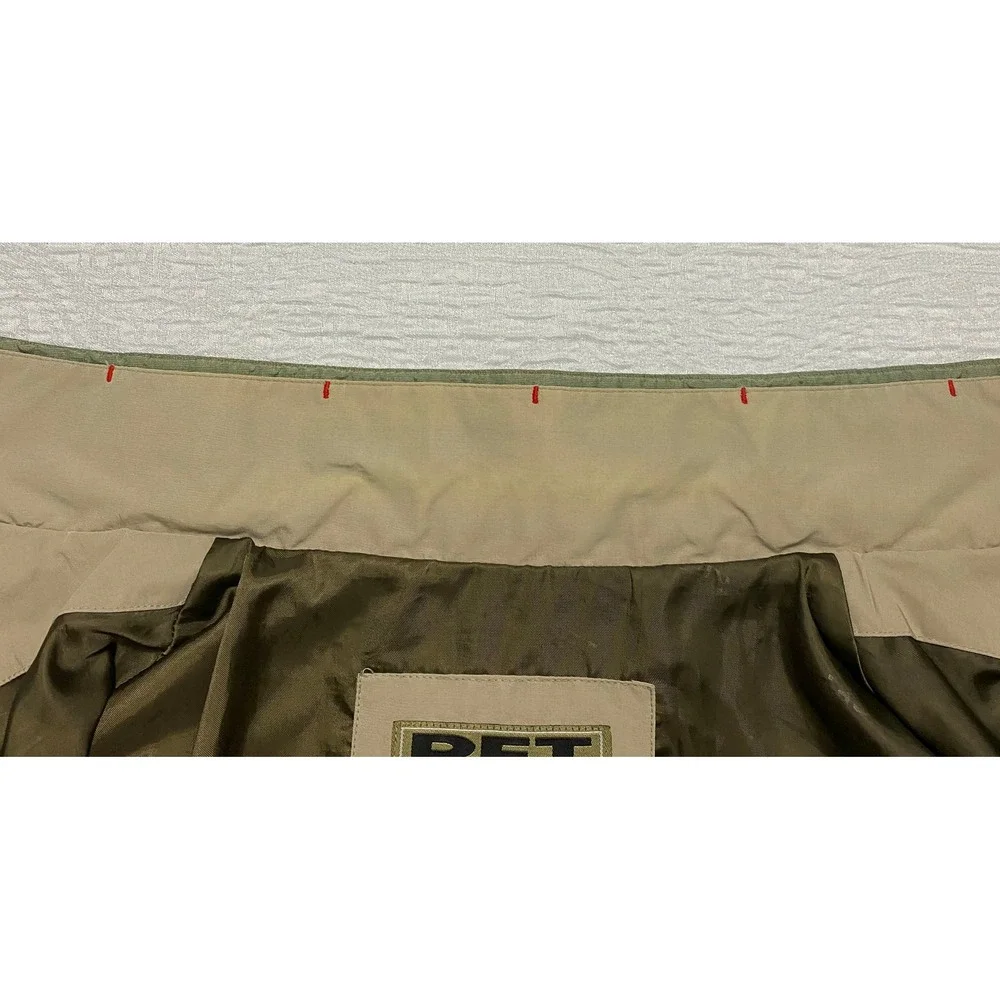 RFT by Rainforest Mens Jacket Full Zip Button Up‎ Khaki Beige Coat Medium